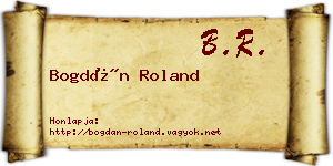 Bogdán Roland névjegykártya