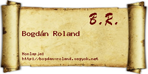 Bogdán Roland névjegykártya